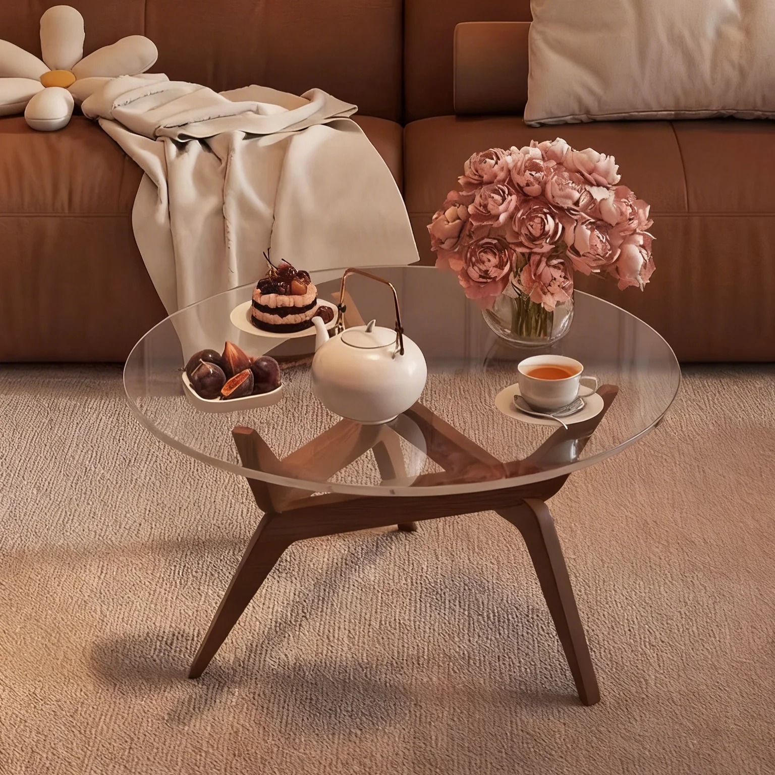 #Modern light luxury French round coffee tables with European Union CE certification, upscale hotels, apartments, homes