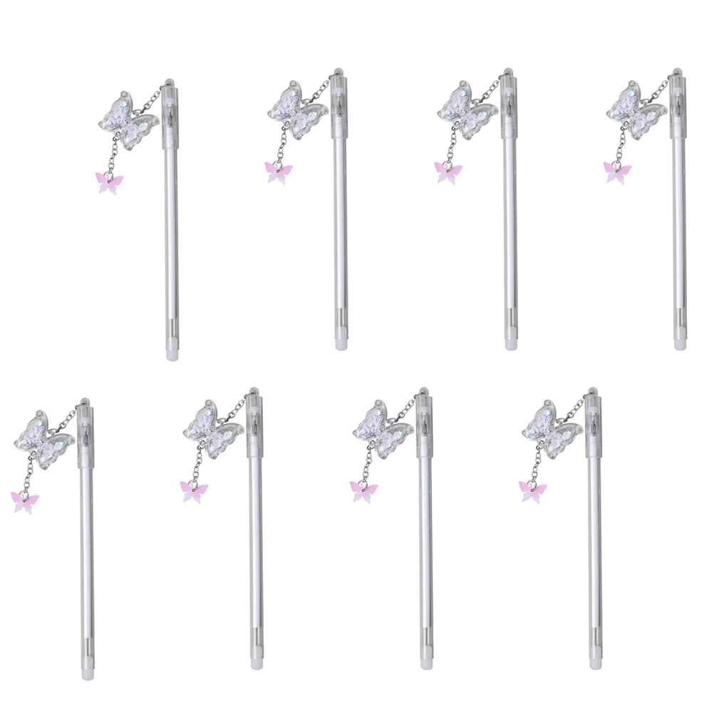 8 Pcs Girls Roller Pen Butterfly Signature Heart Students Writing Pens Office Gel for Journaling