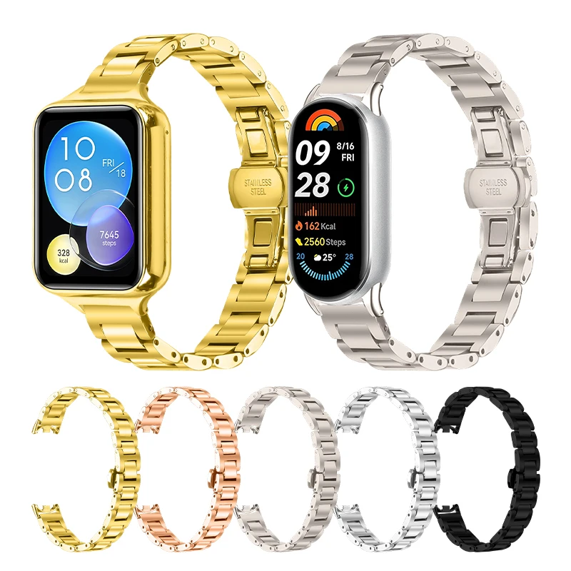 

Металлический ремешок для браслета XIAOMI Band 9Pro/8Pro, сменный браслет из нержавеющей стали для Miband 10/9/8, аксессуары, ремень