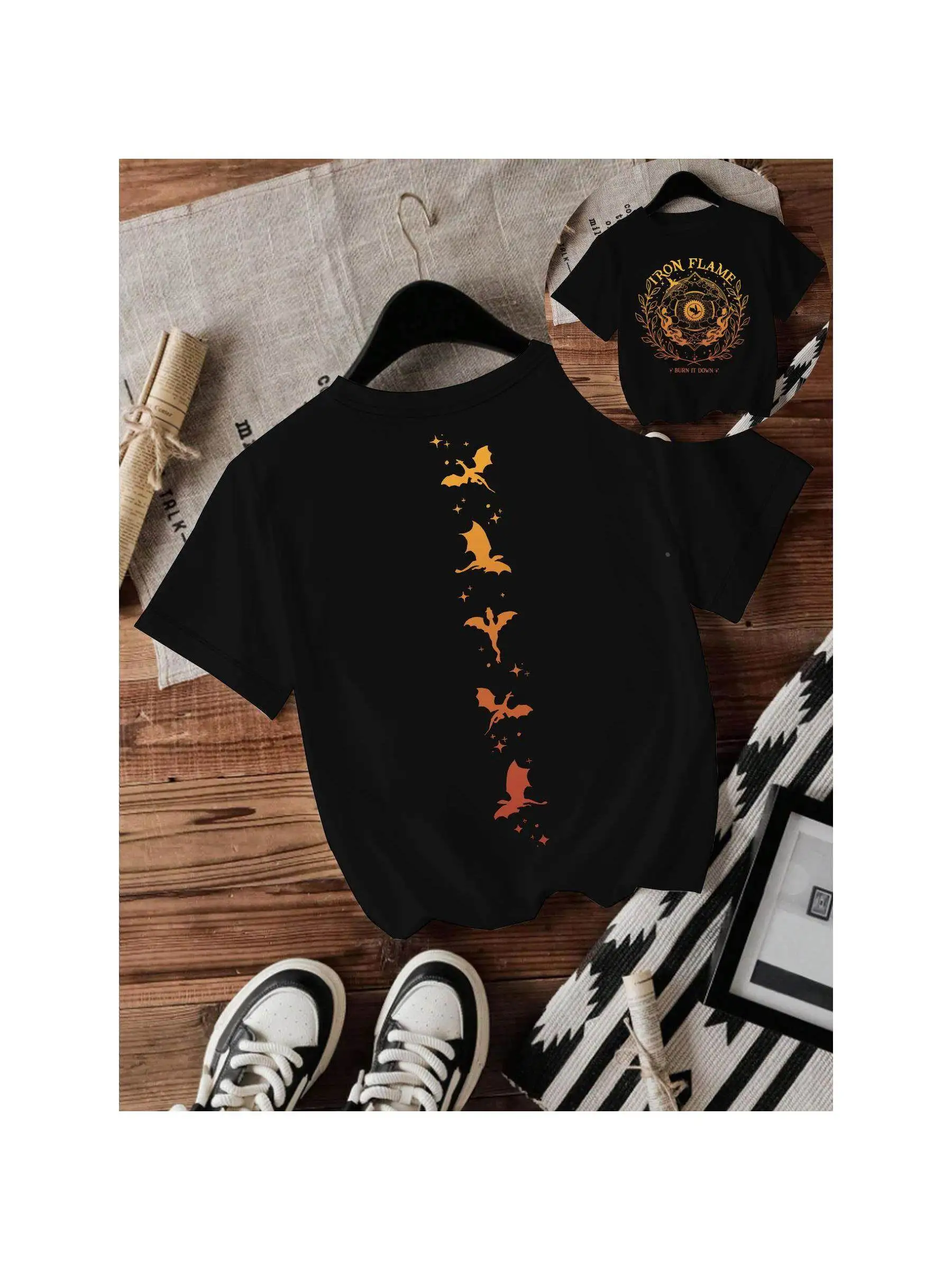 

Y2K Floral Print Summer New ort Sve T-irt Casual Sle Straight Cut Knot Linen Cotton Blend Women's irt