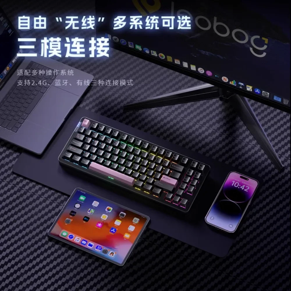 LEOBOG Hi86 CNC Aluminum Mechanical Keyboard 75% Layout 86 Keys Gasket Hot Swap Customized Wireless 3-Mode BT/2.4G/Wired RGB