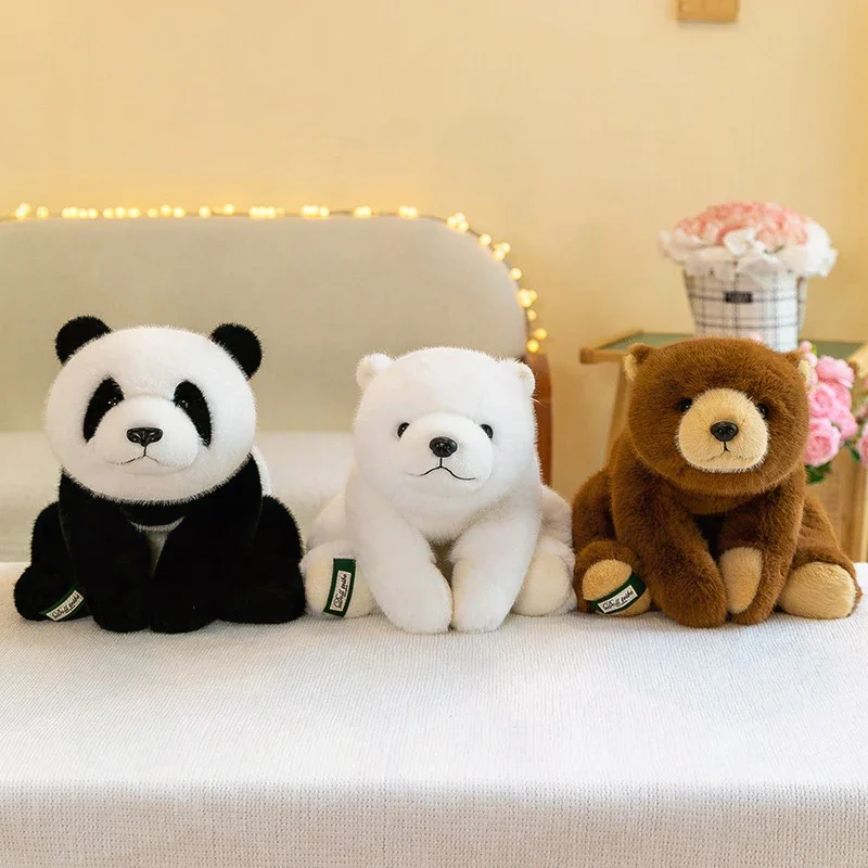 

Kawaii Plush Toy Stuffed Panda Bear Polar Bear Cuddly Lying Down Brown Bear Plushie For Kids Birthday Gift Soft Pillow