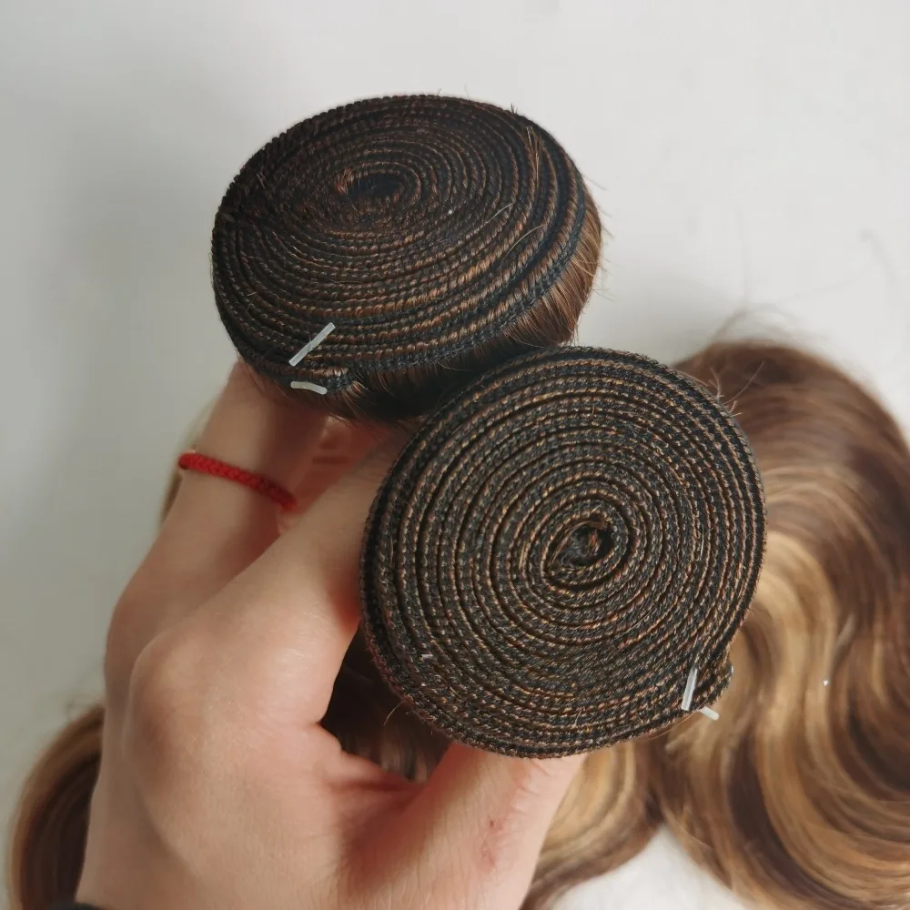 30인치 P427 하이라이트 바디 웨이브 인모 번들 100g/개 더블 웨프트 헤어 익스텐션 12A 등급 풀 엔드 브라질리언 버진 헤어