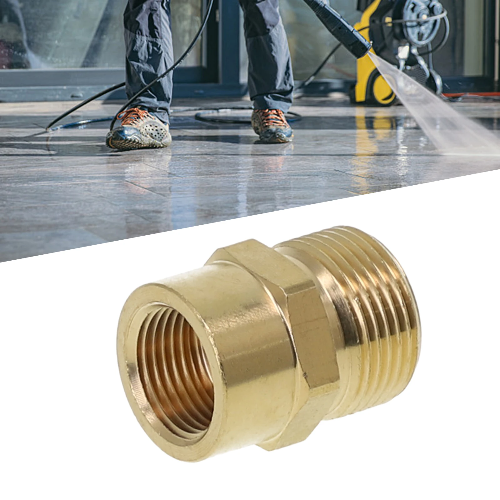 Washer Adapter Heavy Duty For Pressure Washer Adapter M22 x 15 ET x 3/8 IT Perfect for Electrical For Pressure Washers