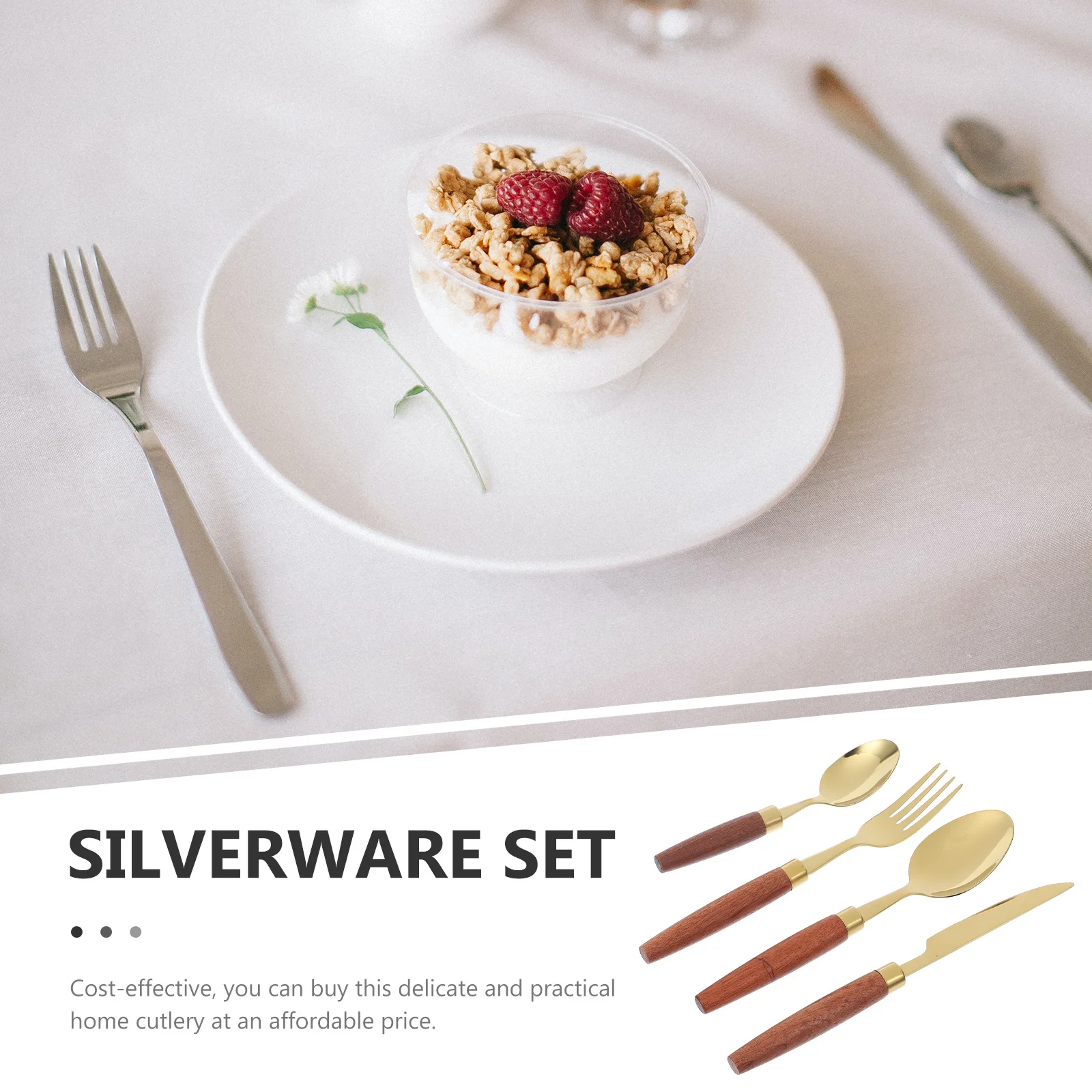 

1 Set Portable Stainless Steel Flatware Kit Outdoor Picnic Camping Dining, Reusable Cutlery Set, Western Food Tableware, Fork