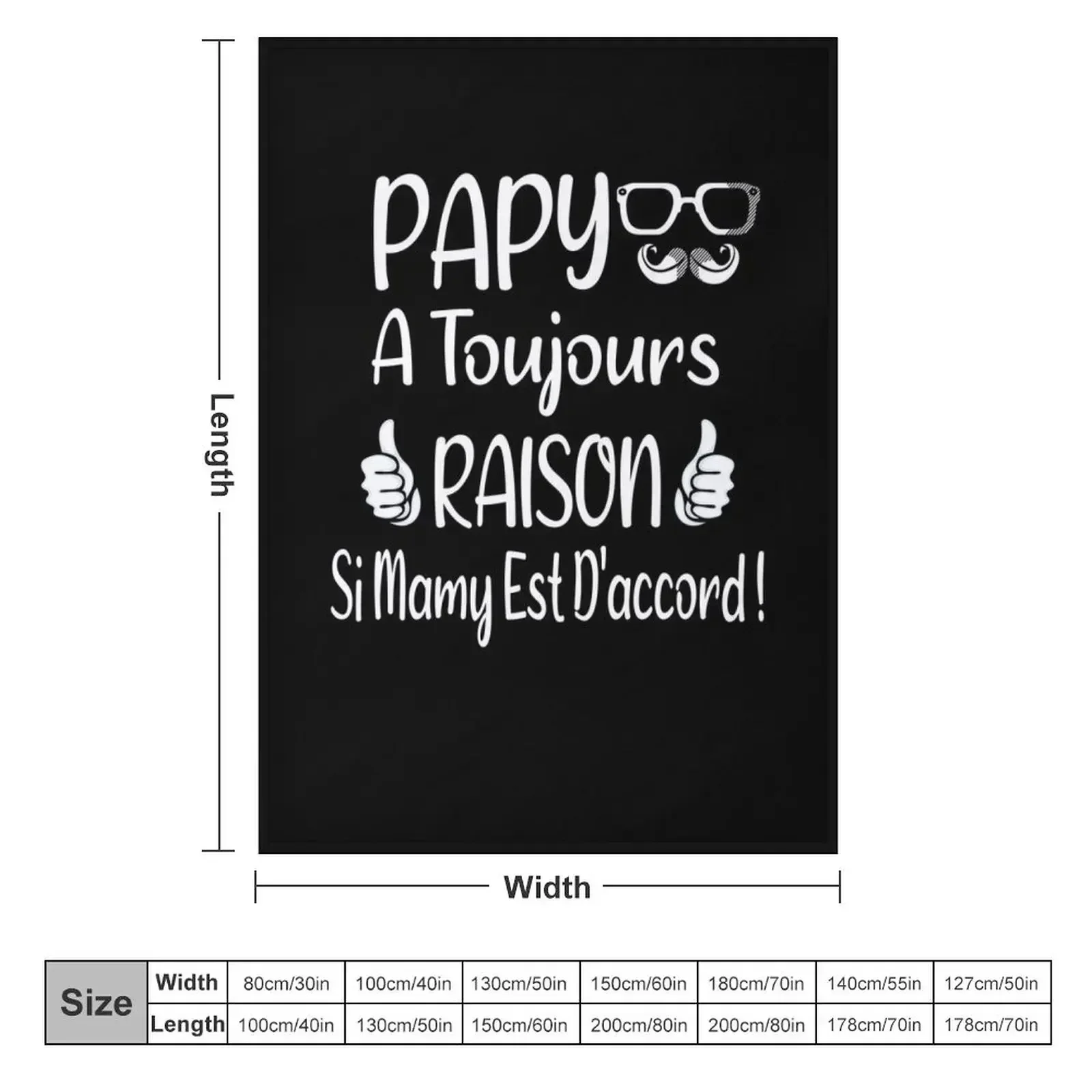Papy A Toujours Raison Dr?le Grands-P?¨res Cadeau Throw Blanket Cute Plaid Polar Quilt manga Soft blankets ands Blankets