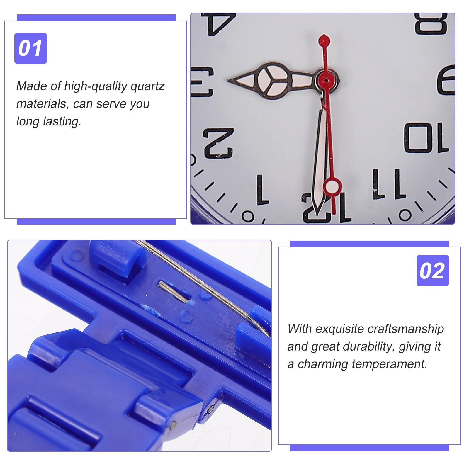 นาฬิกาพยาบาลแบบหนีบ 1 ชิ้น เข็มเรืองแสง กันน้ำ งานฝีมือประณีตสำหรับบุคลากรทางการแพทย์ นาฬิกาพก