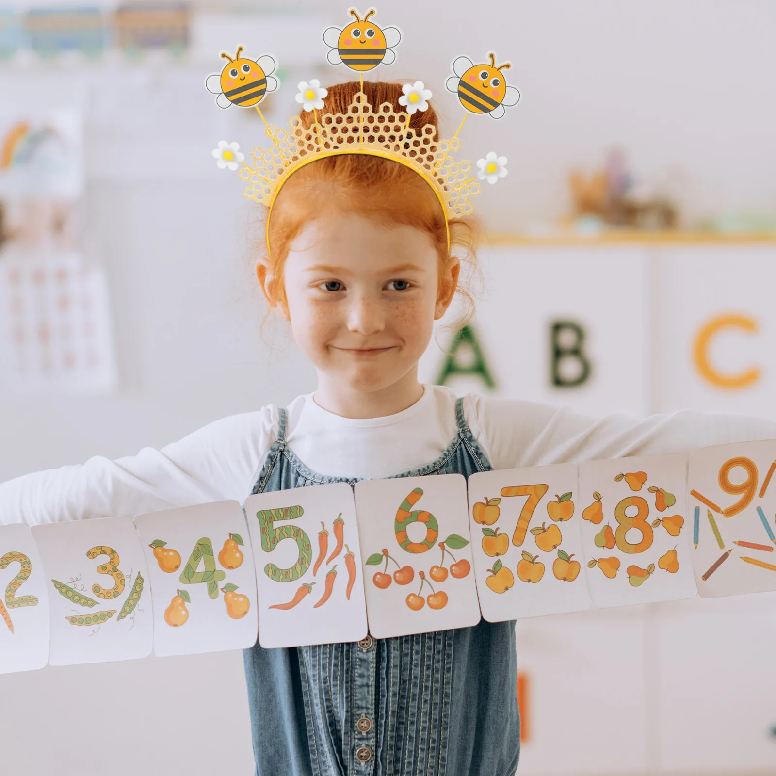 Bee Headband Decorative Honeycomb Flower Honeybee Headwear Party Photo Props Bumblebee Costume Accessories Festival Headband - view 2