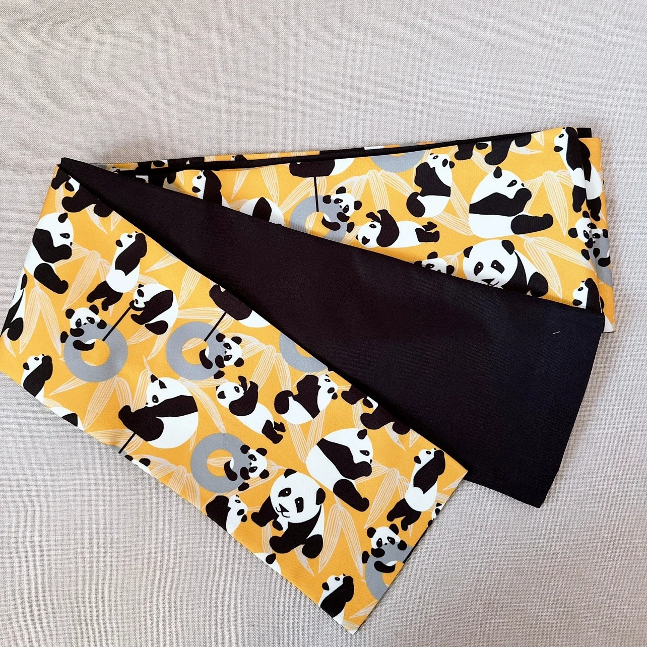 Japanese Traditional Haori-Himo Half-Width Obi Reversible Multi-Color Waist Tie Belt Cat Design for Fashionable Accessories