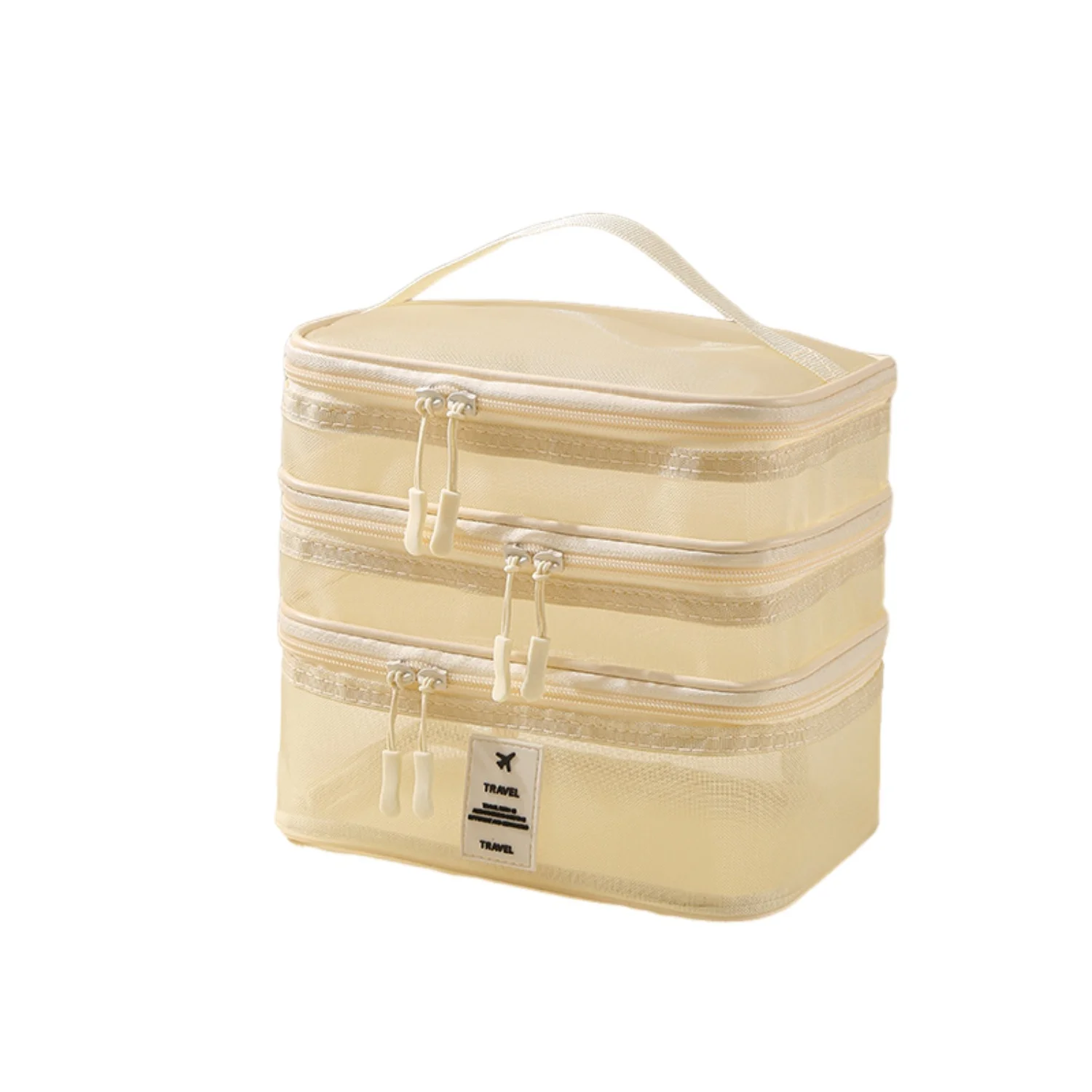 

Toiletry Bag, Large Capacity, Outdoor Multi-layer Breathable Storage Bag, Travel, Swimming, Fitness, Makeup Storage Bag, Beige,