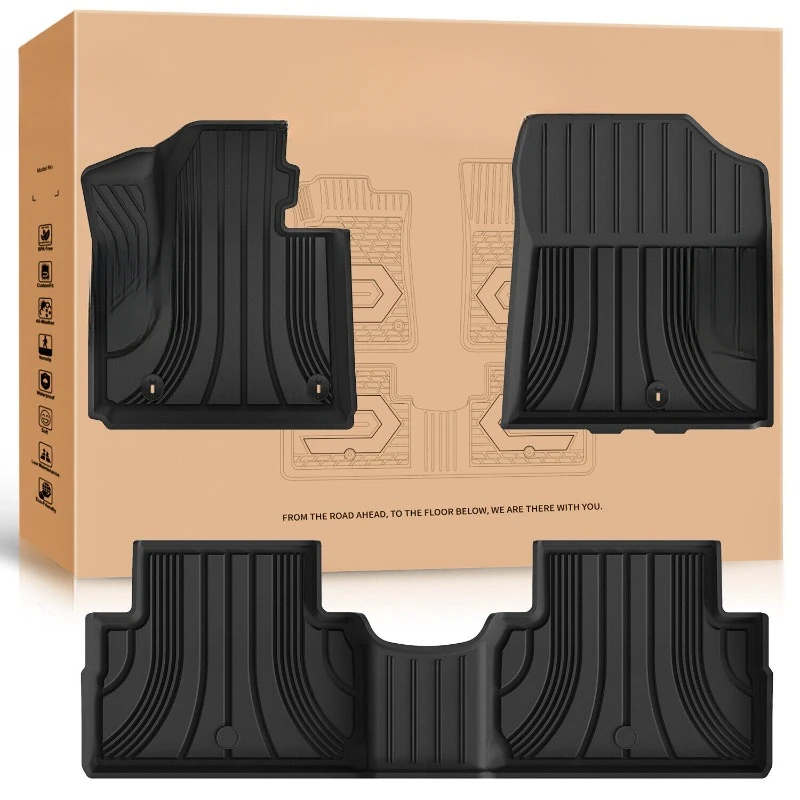 Floor Mats for Hyundai Santa Fe 2021 2022 2023 Hybrid 1st & 2nd Row TPE All Weather United States