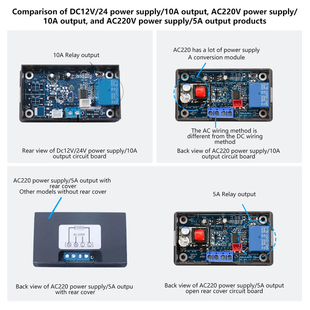 Imagem -05 - Controlador de Temperatura Digital com Display Led Termostato Instrumento de Controle de Calor e Resfriamento Sonda Ntc H56tr ac 220v dc 12 v 24v