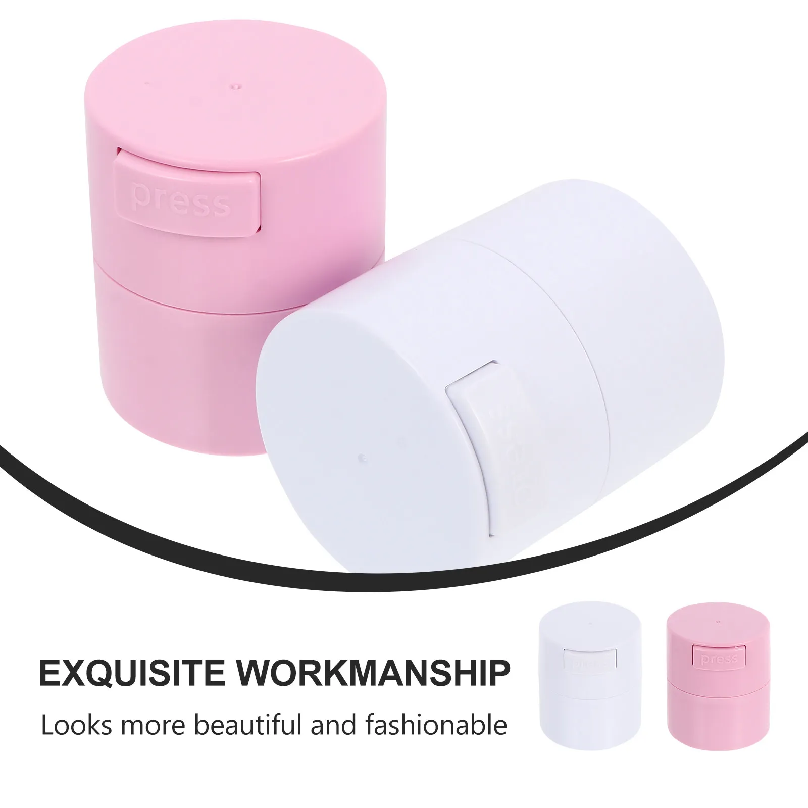 

2Pcs Eyelash Storage Container Heavy Duty Plastic Press Seal Design Dehumidifying Eyelash Glue Preservation Jar Large Capacity
