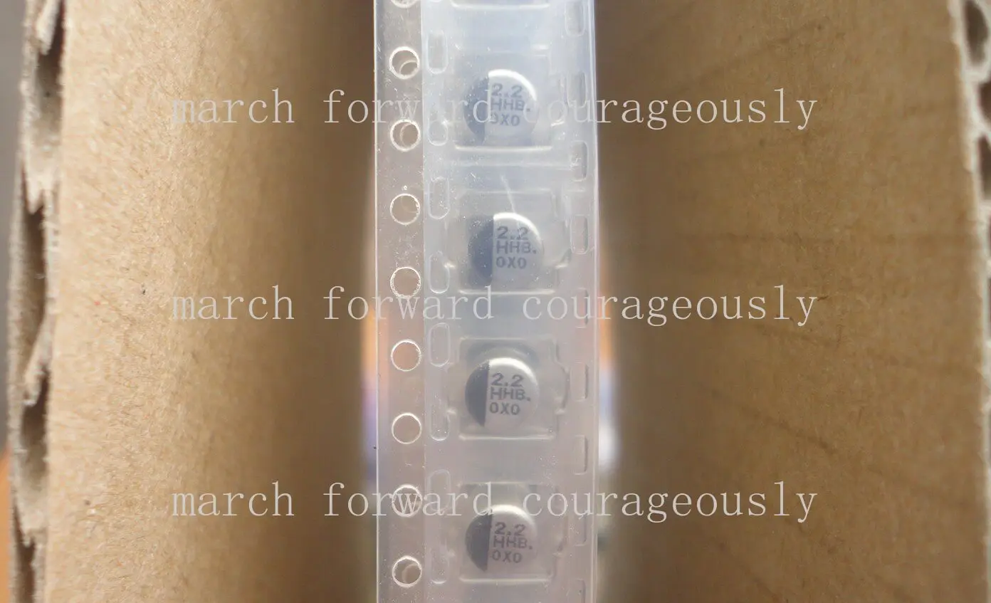 100pcs for Panasonic 50V 2.2UF Surface Mount Capacitor HHB 4X5.8 105°C
