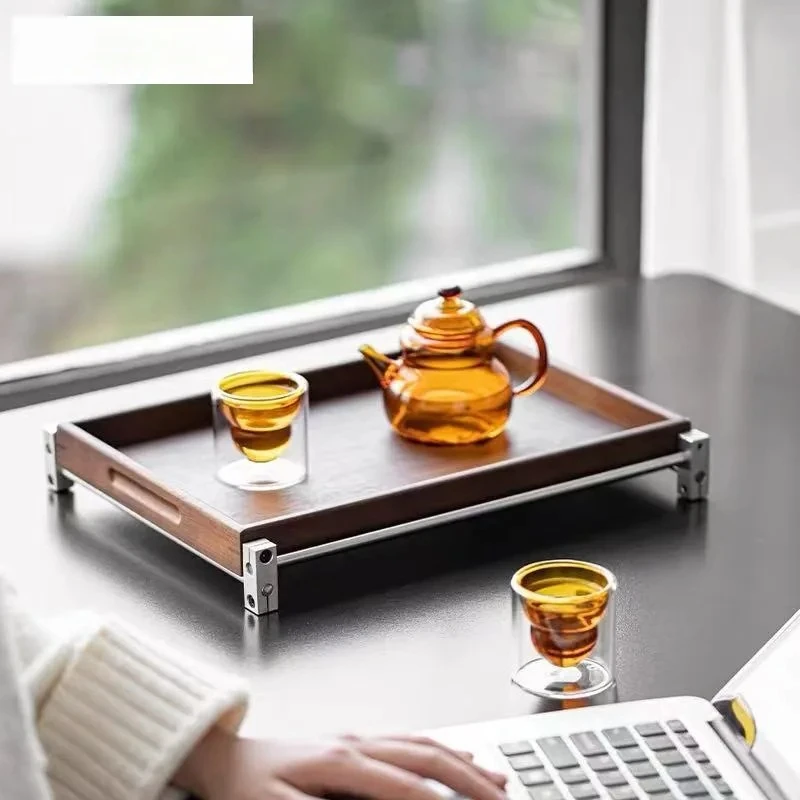 Walnut Wood Tea Tray Dessert Candy Tray Coffee Storage Board Coffeeware Teaware Dishes For Serving Tea Items Accessories Gift