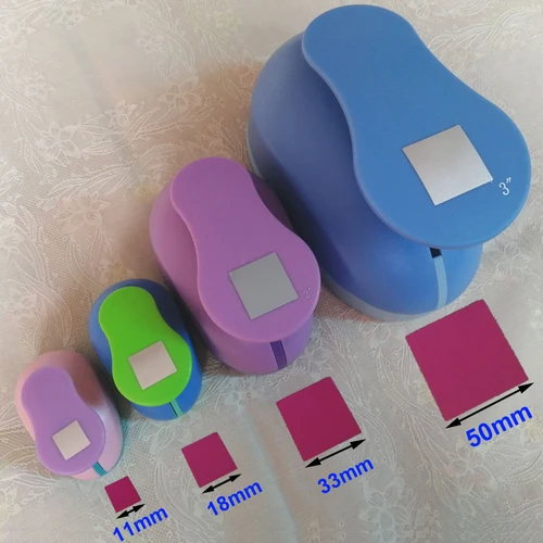Perforadora artesanal circular cuadrada de 11mm, 18mm, 25mm, 50mm, álbum de recortes, escuela, cortador de papel DIY, perforadoras geométricas de espuma EVA