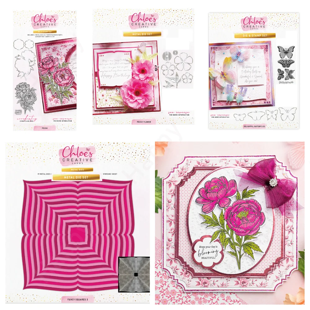 

Peony Flower Dies Metal Cutting Dies and Stamps Set for Scrapbooking Flowers Decoration Embossing Template DIY Greeting Card