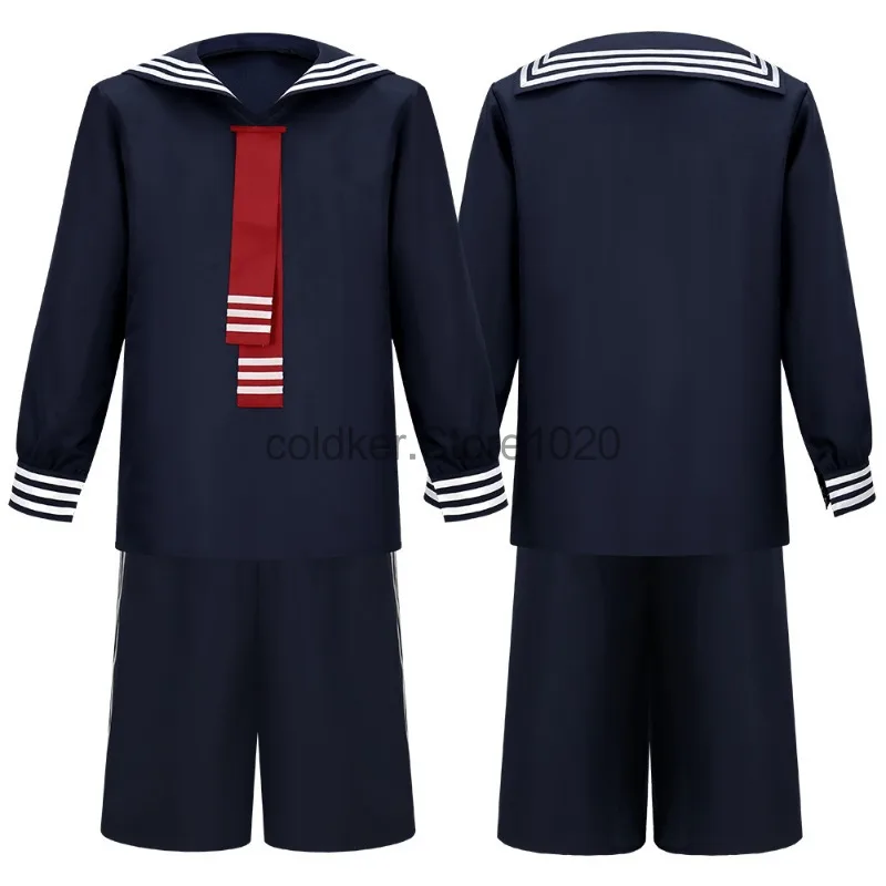 4pcs Set El Chavo Del Ocho Quico Cosplay Costume for Men Movie Roleplay Navy Uniform with Hat Socks for Halloween Carnival Suit