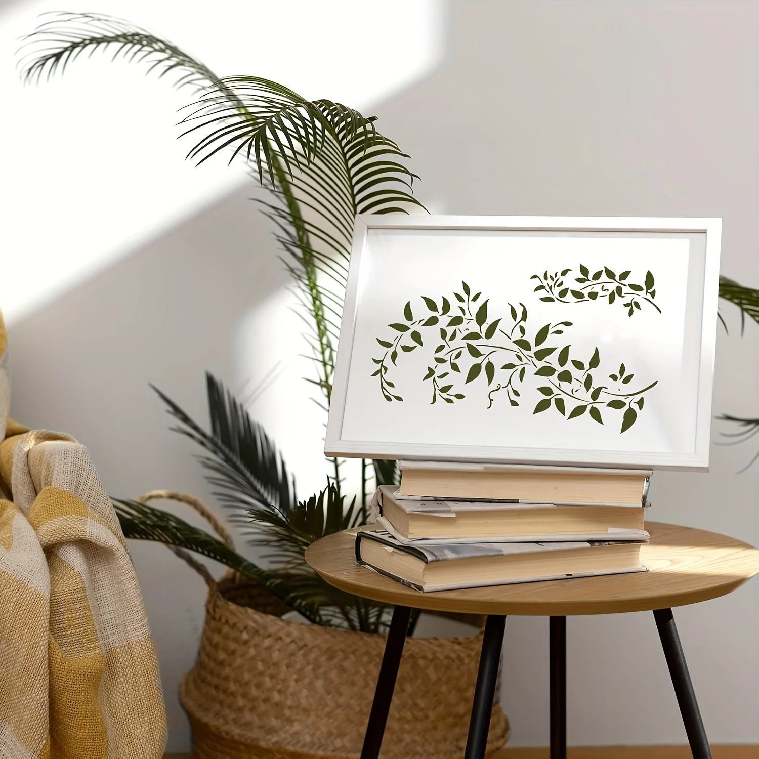 "استنسل كرمة كبير مقاس A4 قابل لإعادة الاستخدام لفن الحائط والعلامات الخشبية ولوحة الأثاث - قالب حرفي لديكور المنزل بنفسك (8.3 × 11.7 بوصة)"