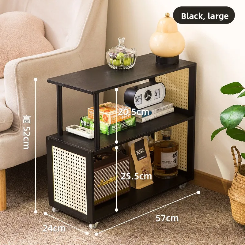 

Factory direct sale Minimalist Movable wheeled coffee table Household storage side cabinet Sofa side table