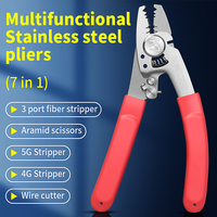 COMPTYCO K7 Multifunctional Fiber Stripper FTTH Fiber Optic Wire Stripper Tool 7 in 1 Optical Fiber Cable Stripping Pincers