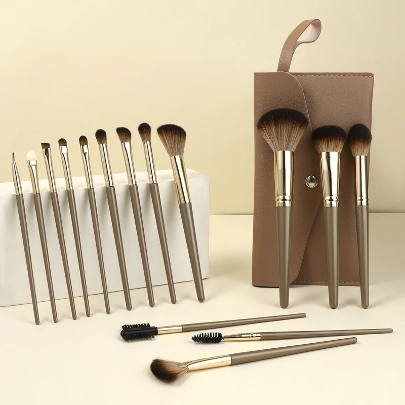 New Product 15 Full Medium and High-End Makeup Brushes Suit Beginner Soft Hair Makeup Tools