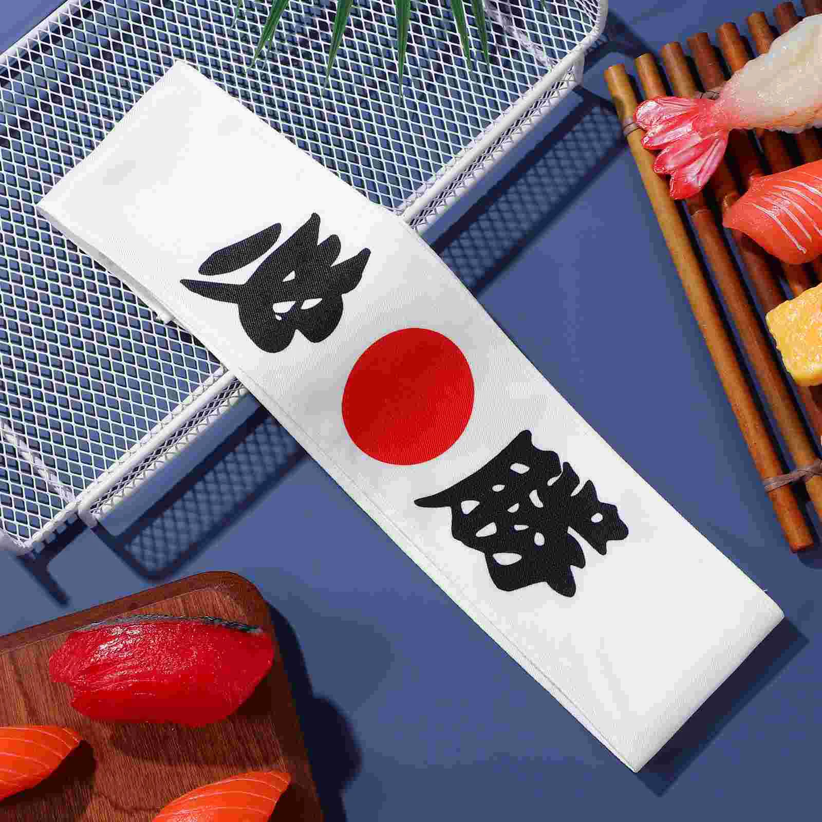 Japanese Martial White Headband-Headband (Must Win) Sushi Men Accessories Ninja Gaming Cloth