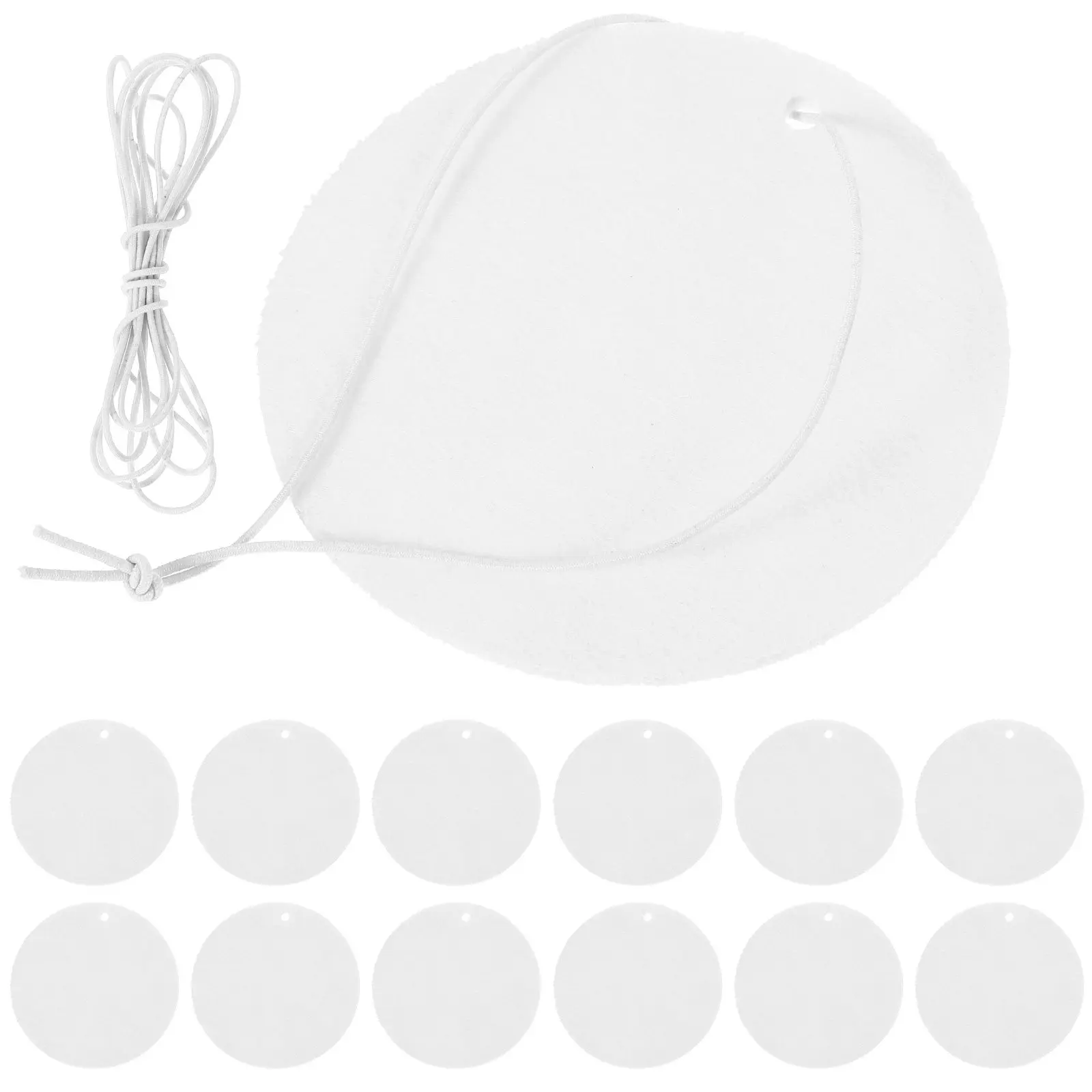 1Set Sublimation Air Freshener Sheets Round Felt Blank DIY Car Fresheners with Elastic Strap for Heat Transfer Sublimation