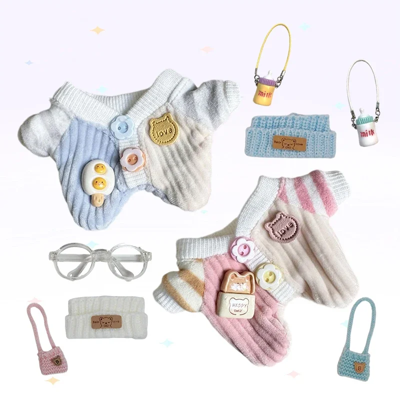 

For 15-17cm Clothes for Labubu Cute Mini Plush Doll Accessories Hooded Sweatshirt Poncho For Labubu Dolls Gift