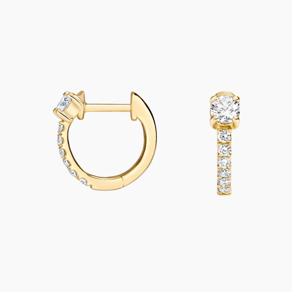 9K/14K/18K Solid Gold Lab Created Diamond Earrings D/E Color VS/VVS Clarity Round Cut Lab Diamond Hoop Earrings Fashion Jewelry