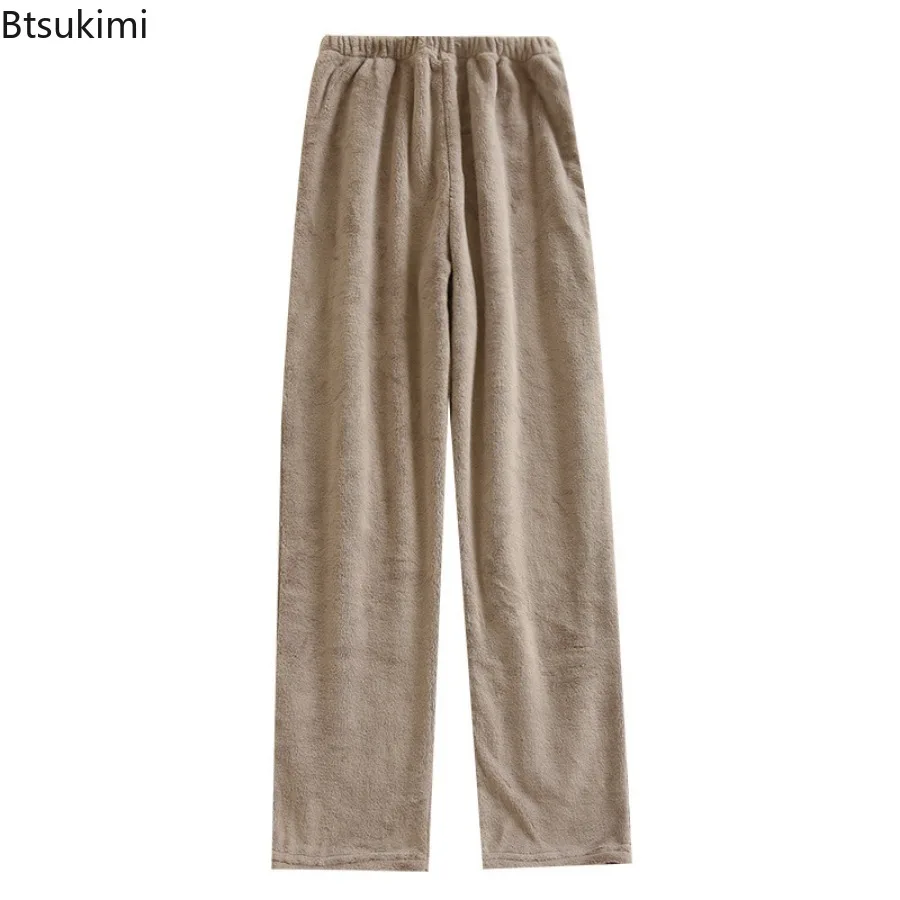 Pantalon de pyjama en glouton pour femme, grande taille, épais, chaud, décontracté, maison, salon, bas de sommeil, automne, hiver, 2025