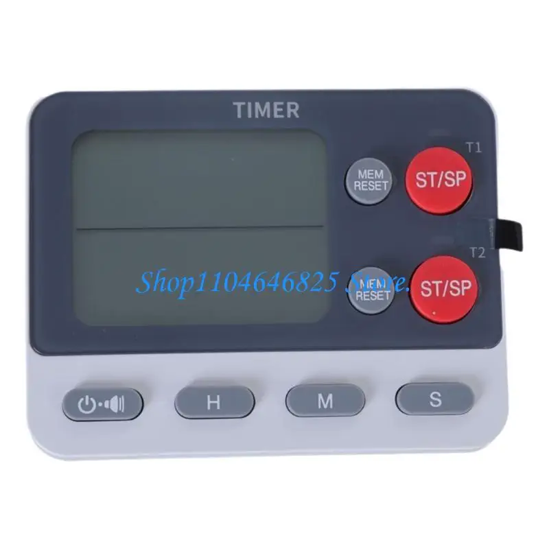 Kitchen Digital Timer with 2 Channel Timing Capability and Easy to Read LCD for Home and Professional Use