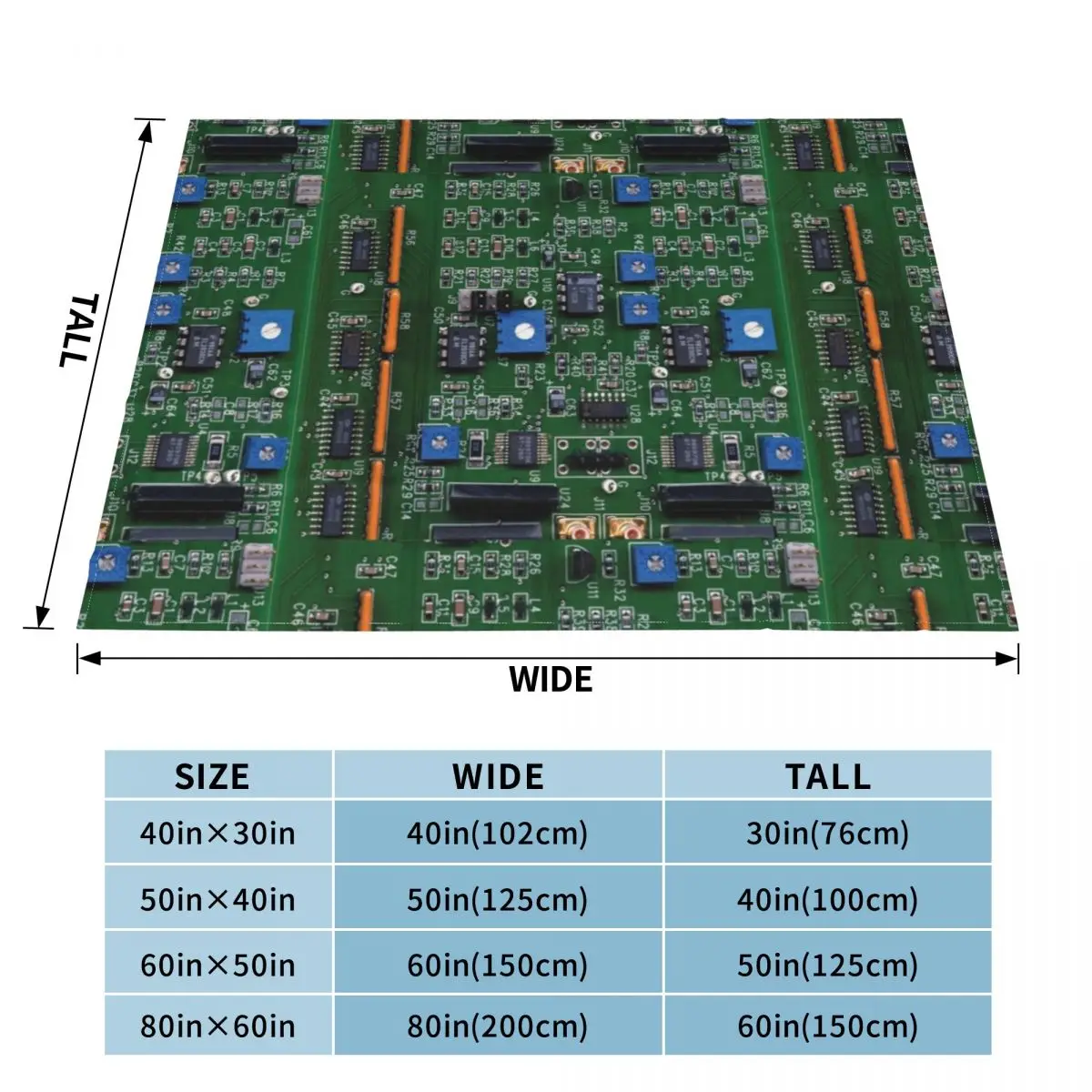 Electronic circuit board with chips Throw Blanket For Sofa Thin Designers Hair Flannel Fabric Blankets