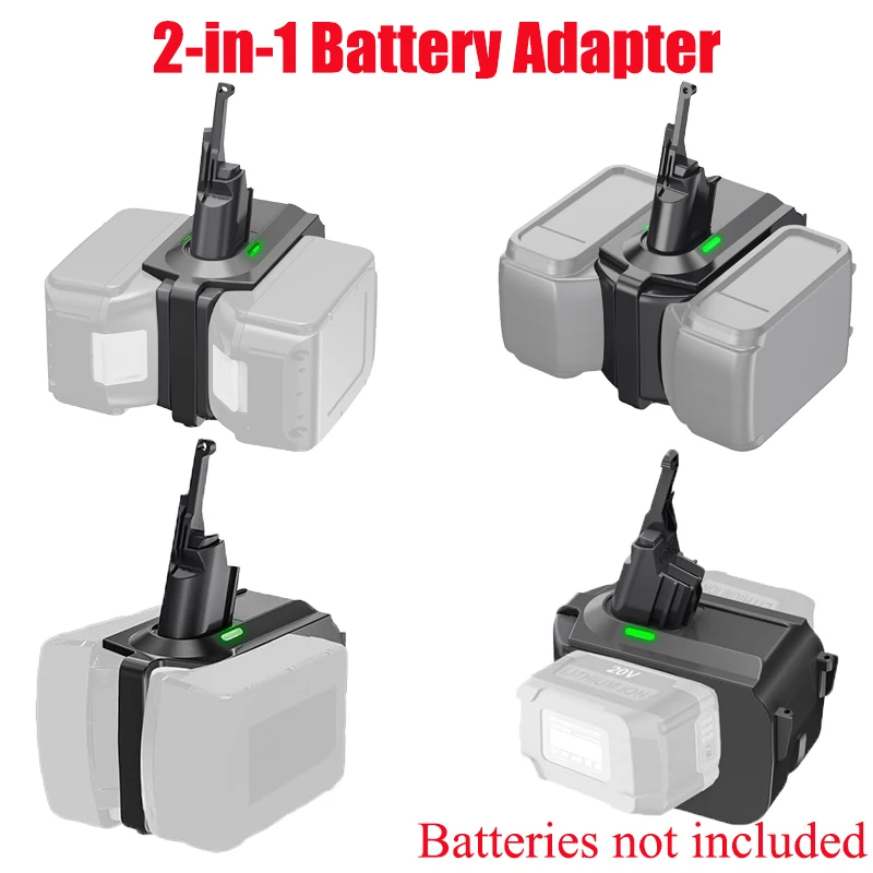 

For Makita/DW/Milwaukee/Craftsman 18/20V Lithium Batteries 2-in-1 Adapter Compatible with For Dyson V7 V8 Series Vacuum Cleaners