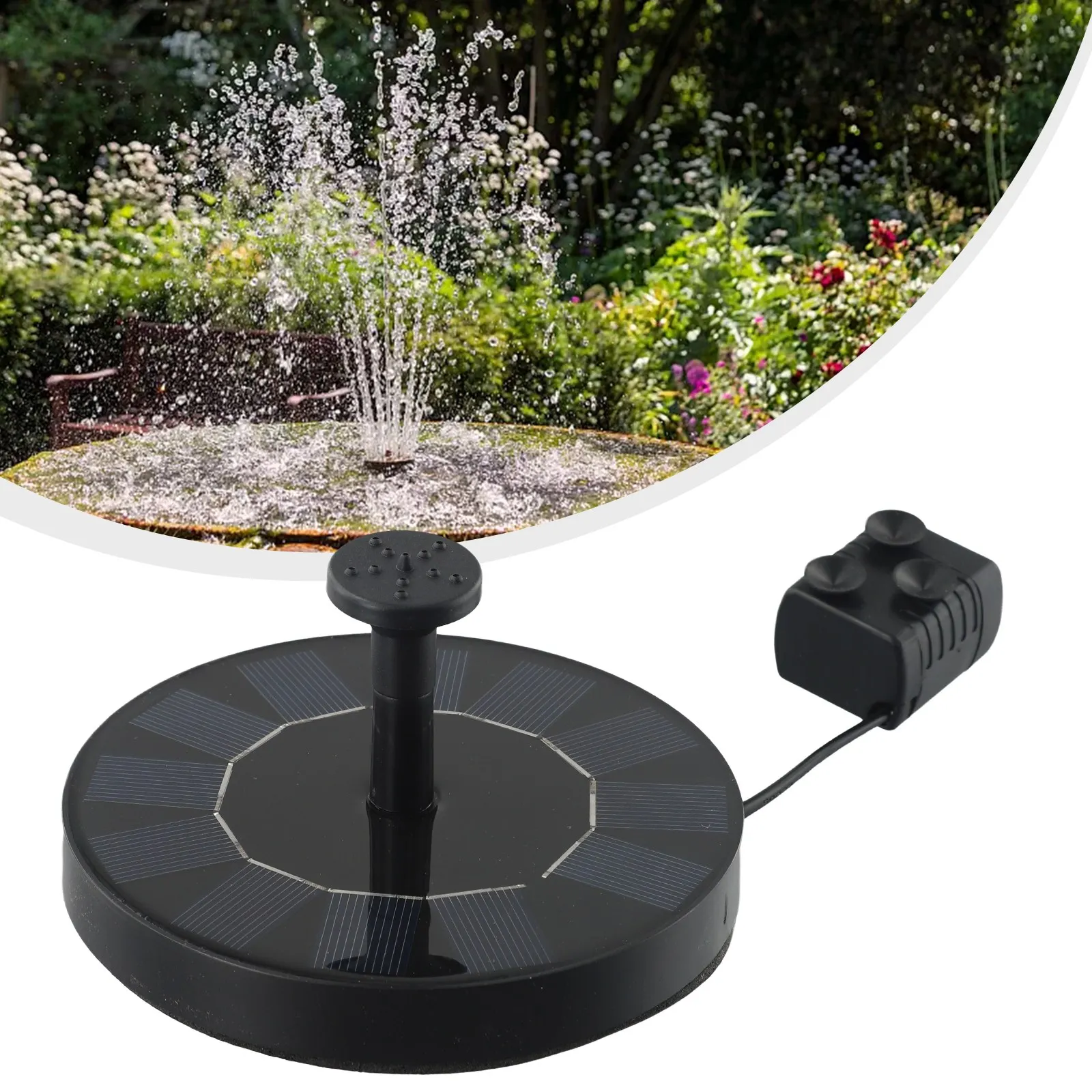 

1 Set Solar Fountain Floating Pump 130mm Water Feature Garden Pool Pond For Bird Bath Fish Tank Outdoor Small Pond Garden Decor