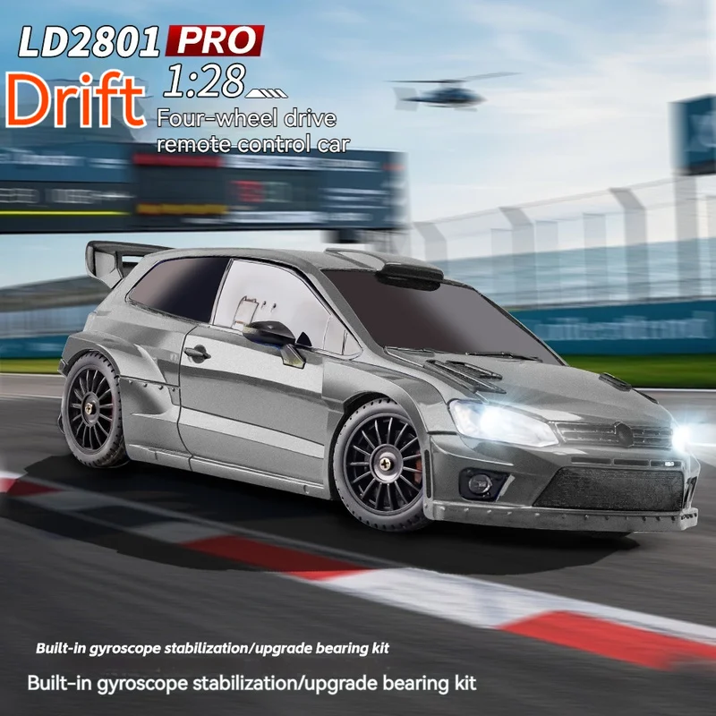 Novo modelo ld 1/28polo simulação de tração nas quatro rodas carro de controle remoto brinquedo de corrida giroscópio 2801p presente de carro de deriva proporcional completo
