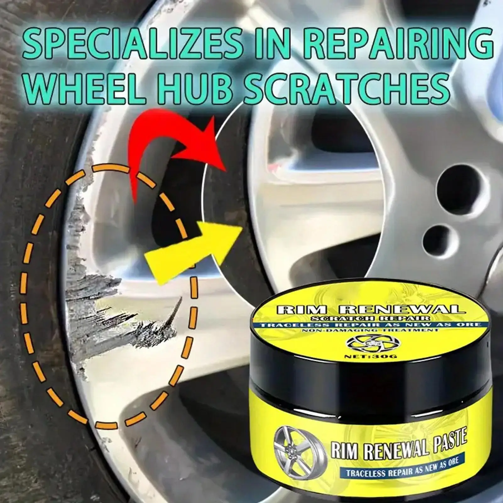 Aluminium Rim Polishing Paste Tyre Rust Removal Auto Wheel Polishing Paste For Mechanics Professionals Trucks Sedans RVs SUVs