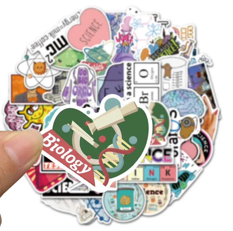 10/30/50pcs การ์ตูนอุปกรณ์ห้องปฏิบัติการสโนว์บอร์ดแล็ปท็อปกระเป๋าเดินทางตู้เย็นดินสอกรณีรูปลอกสติ๊กเกอร์ตกแต่งบ้าน DIY เด็กสาว