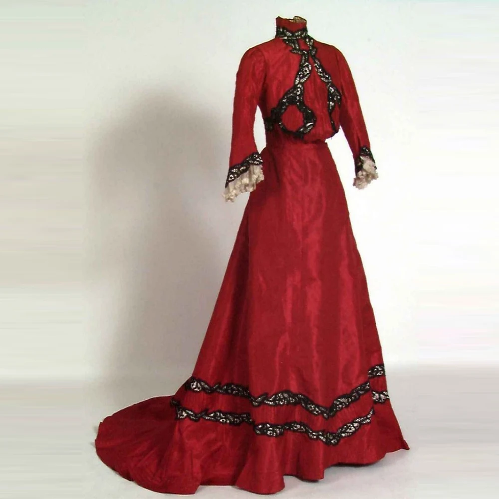 

1900s Tudor Regency Red Evening Dress Gothic Steampunk Victorian Royal Court Duchess Ball Gown Wedding Party Costume