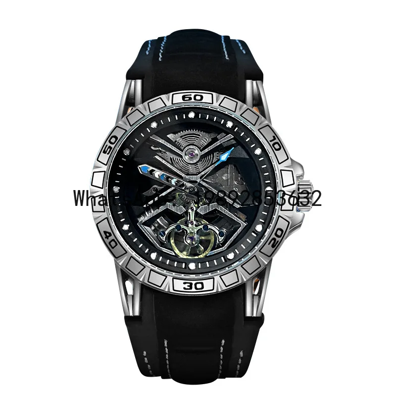 Lyy men's waterproof mechanical watch - casual wristwatch with tourbillon, large dial, luminous display, and a touch of luxury