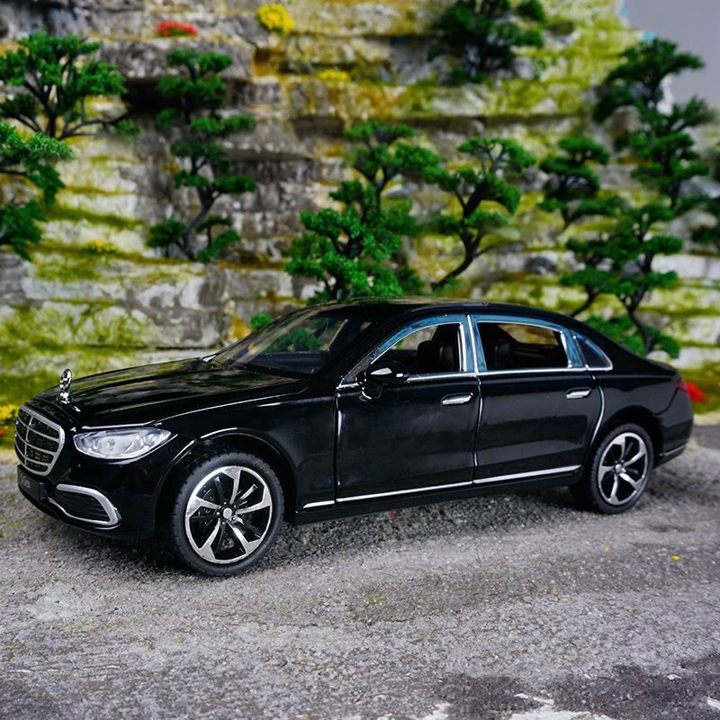 

1/22 Maybach S400 Alloy Luxy Car Model Diecast Metal Toy Vehicle Car Models Simulation Sound and Light Collection Childrens Gift