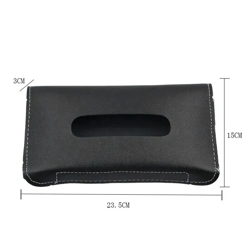 1PC Tissue Box PU Leather Car Sun Visor Hanging Holder Car Tissue Boxes Auto Interior Storage Decoration Accessories image 5