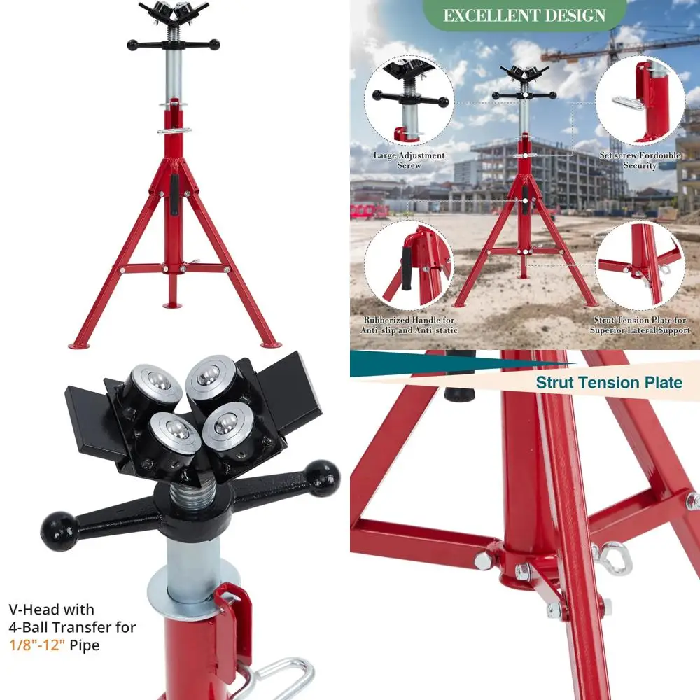 حامل جاك أنبوبي بارتفاع قابل للتعديل، نطاق 28-52 بوصة، سعة 2500 رطل، فولاذ قابل للطي، أرجل محمولة للسيارات والصناعة #1