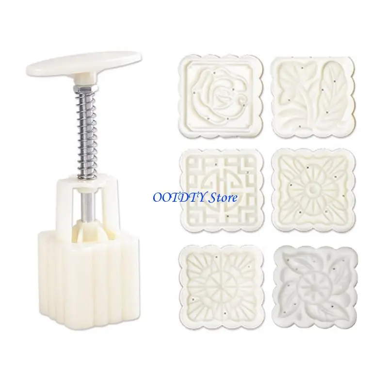 367A Festival Dessert Maker Square Flower Pattern Dessert Molds Cookie stamps