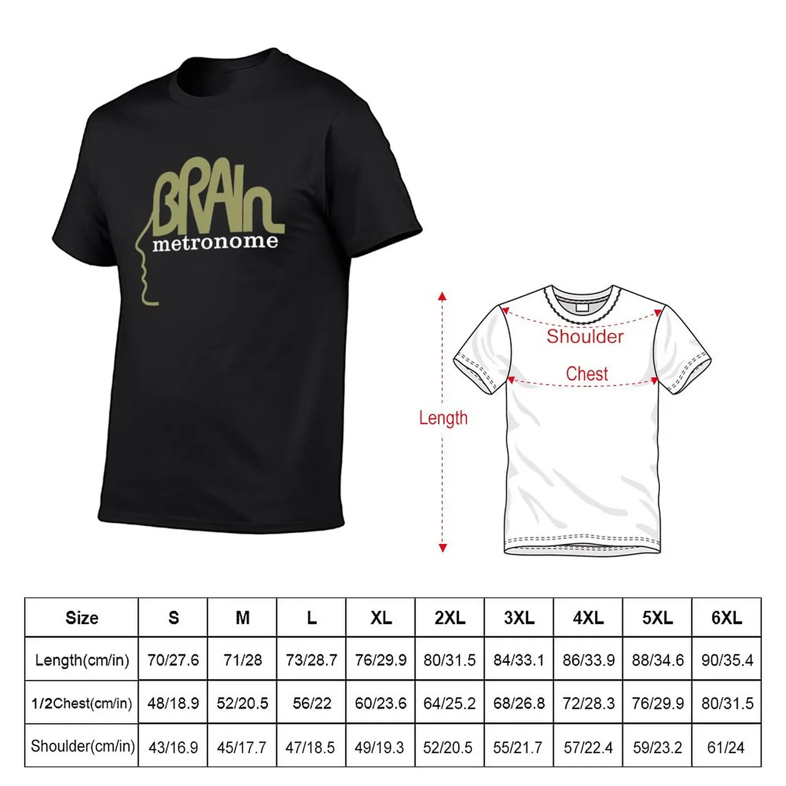 New Brain Metronome Krautrock T-Shirt t shirt man summer clothes Short t-shirt Short sleeve plain t shirts men