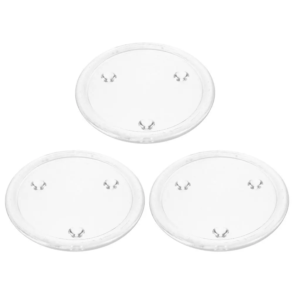 

3Pcs Glass Holder Tray Clear Pillar Plate Space Saving Compact Design for Table Decor Wedding Banquet Use