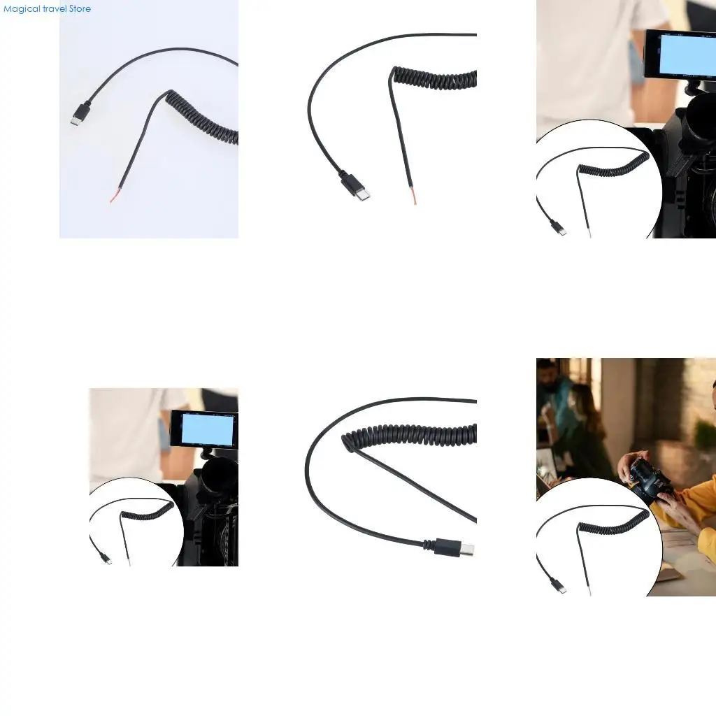 N2UB USB C Male To Bare Wire Power Cable, 5V Type c Male 2Pin Pigtail Cable For DIY Installations,USB C Equipment Accessories