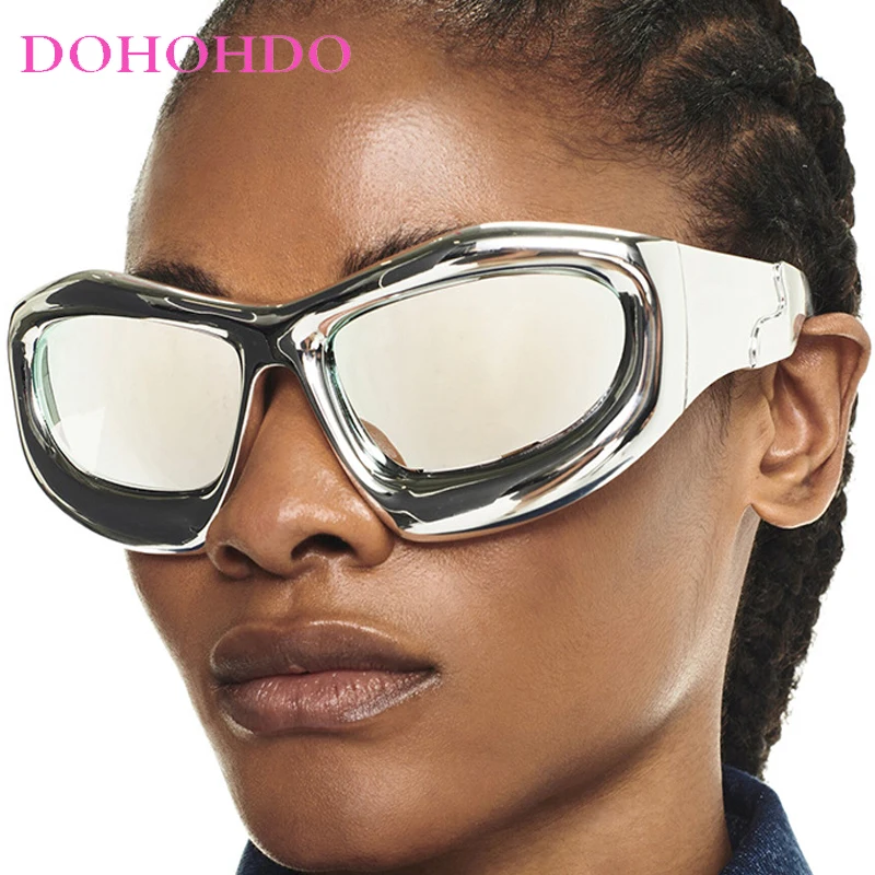 

Y2k Oversized Hip-hop Cat Eye Sunglasses Women Men Steampunk Brand Designer Traveling Driving Shades Party Eyewear UV400 Очки