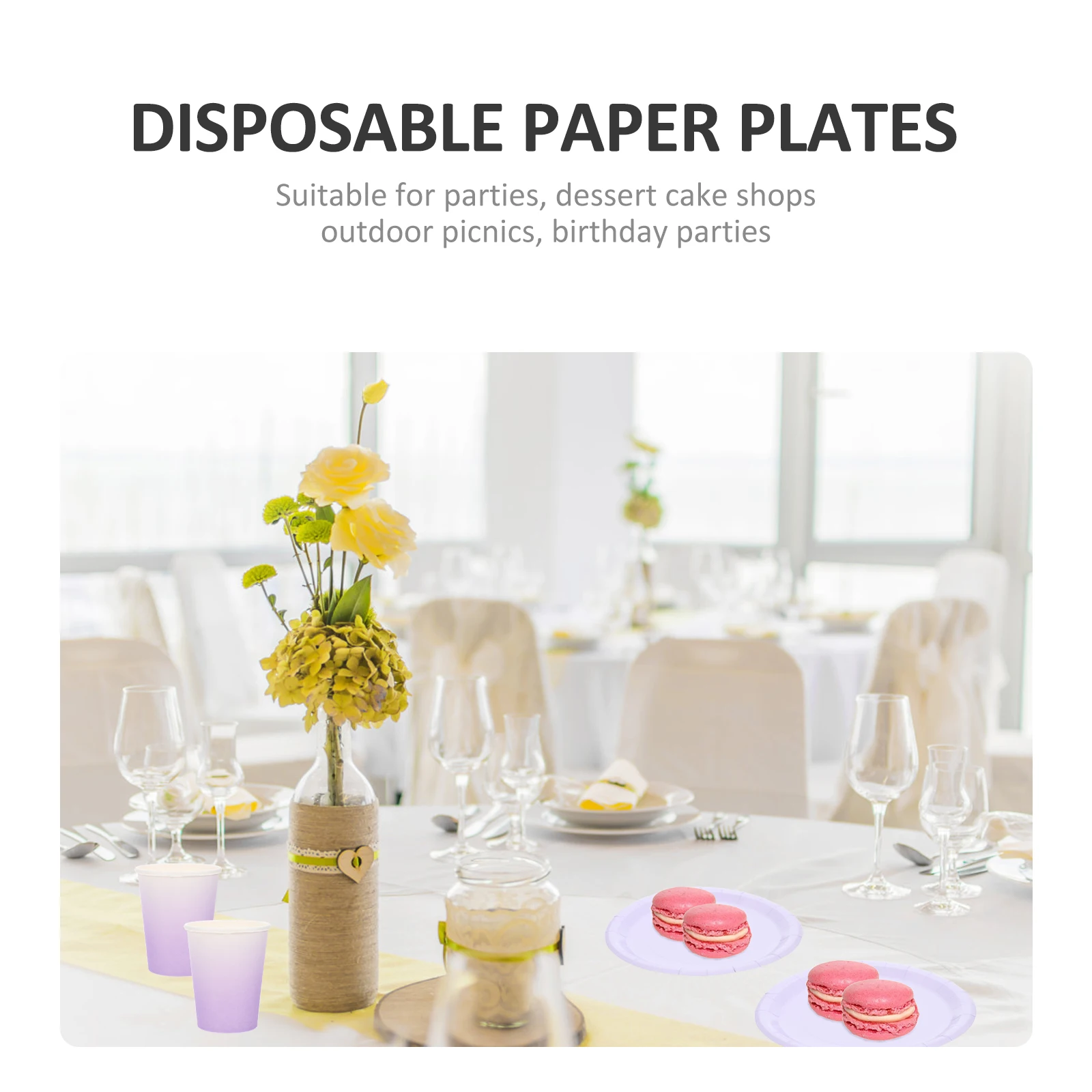 

1Set Ice Cream Shape Party Plates Disposable Paper Cups Lovely Design for Birthday Wedding Catering Supplies Party Plates