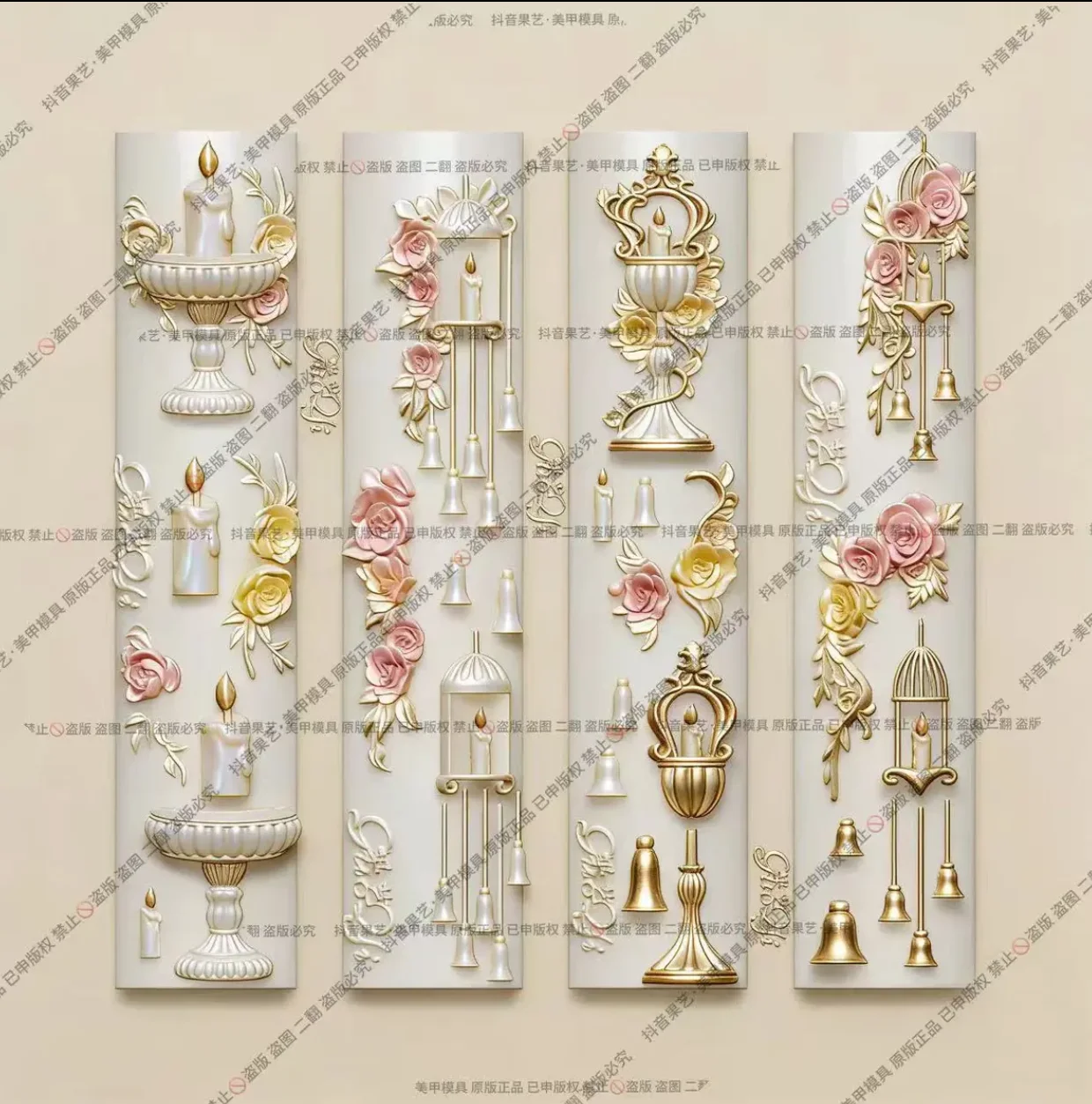 1pc Lotus mermaid  Marine Jellyfish Shell 3D Acrylic Mold Nail Art Decoration Nails DIY Design Silicone  Nail Art Nails Mold